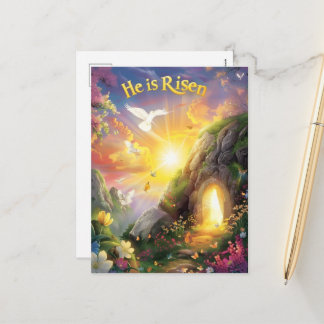 He Is Risen — Easter Resurrection — Luke 24:6  Holiday Postcard