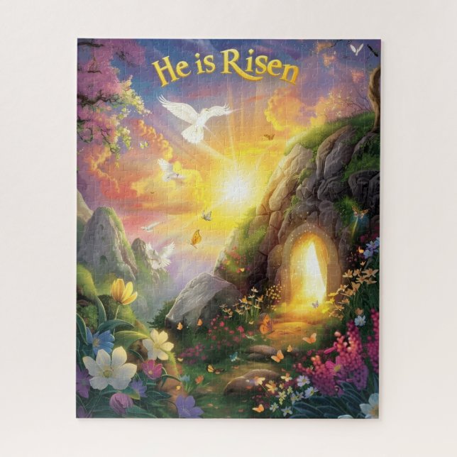 He Is Risen — Easter Resurrection — Luke 24:6 Jigsaw Puzzle (Vertical)