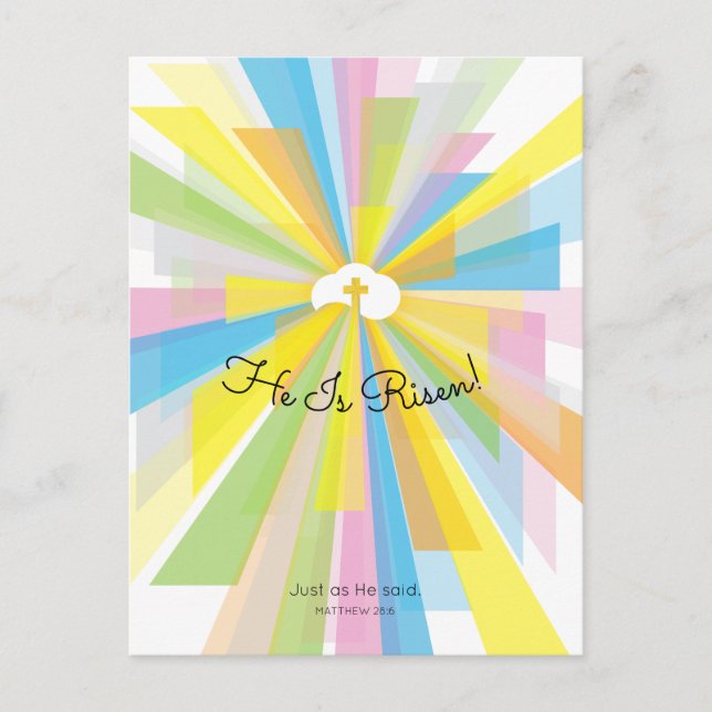 He Is Risen Easter Service Invitation Postcard (Front)