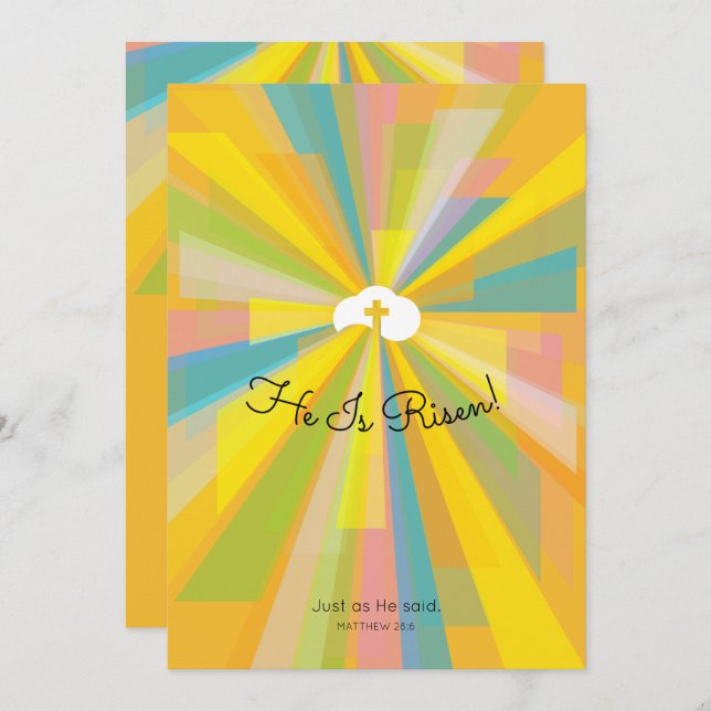 He Is Risen Easter Service Invitations (Front/Back)