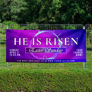 He Is Risen Easter Sunday Church Banner