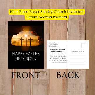 He is Risen Easter Sunday Church Invitation 