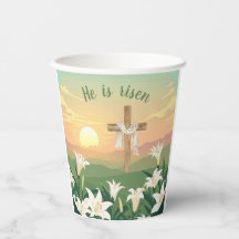 He is risen Easter Sunrise Paper cup