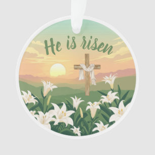He is Risen Easter Sunrise Personalized Ornament
