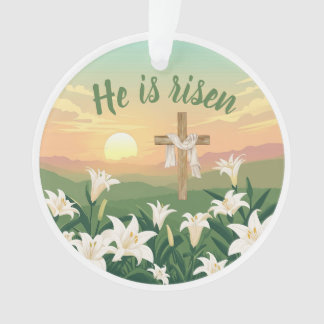 He is Risen Easter Sunrise Personalized Ornament