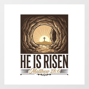 He Is Risen Easter Tomb Cross Vintage Christian Sh
