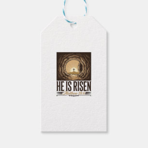 He Is Risen Easter Tomb Cross Vintage Christian Sh Gift Tags