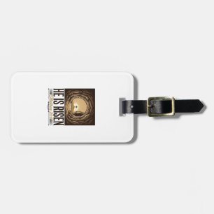 He Is Risen Easter Tomb Cross Vintage Christian Sh Luggage Tag