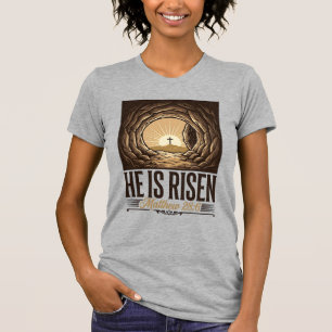He Is Risen Easter Tomb Cross Vintage Christian Sh T-Shirt