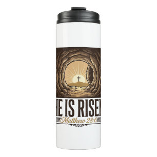 He Is Risen Easter Tomb Cross Vintage Christian Sh Thermal Tumbler