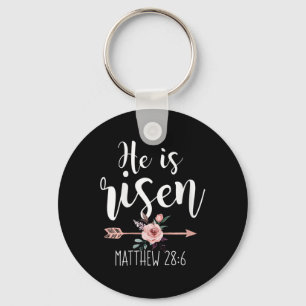 He Is Risen Floral Arrow Easter Christian Women Te Key Ring