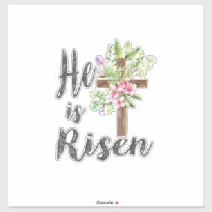 He is Risen Floral Cross Vintage Happy Easter T-Sh