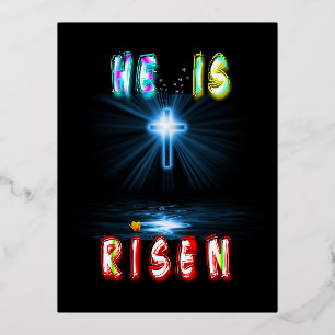 He Is Risen Foil Holiday Postcard