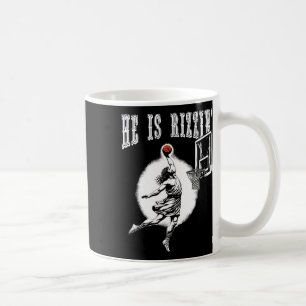 He Is Risen Funny Easter Jesus Playing Bysketbyll Coffee Mug