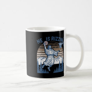 He Is Risen Funny Easter Jesus Playing Sketll Mens Coffee Mug