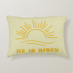 He Is Risen Gold Sunrise Christian Easter Throw Pi Decorative Cushion