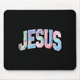 He is risen happy easter day jesus patchwork mouse pad