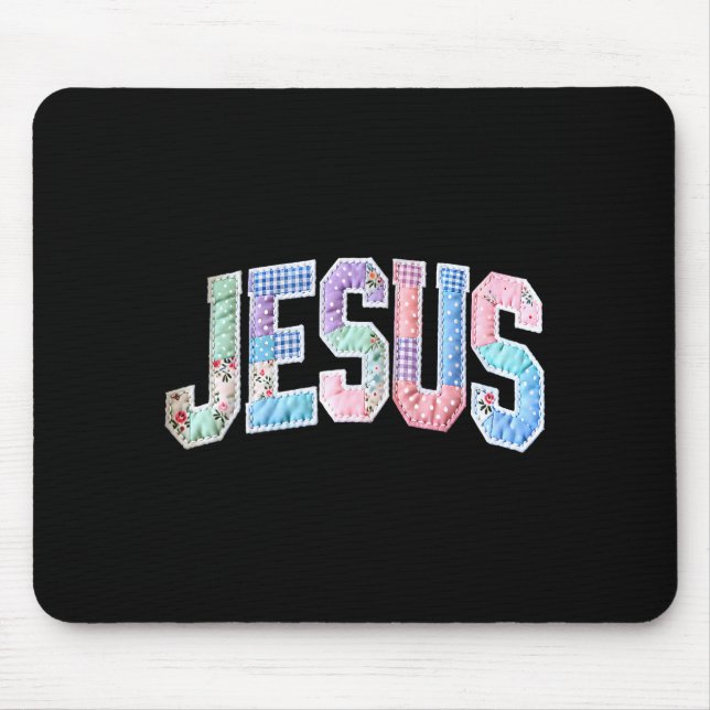 He is risen happy easter day jesus patchwork mouse pad (Front)