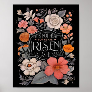 He Is Risen He Is Not Here Easter Day Christian Je Poster