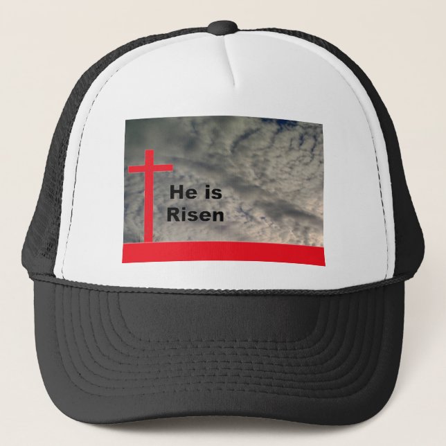 He is Risen into the Clouds Trucker Hat (Front)