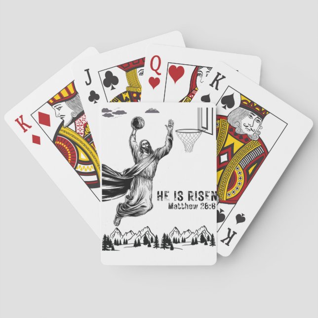 He Is Risen Jesus Basketball Funny Player Playing Cards (Back)