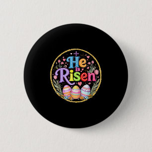 He Is Risen Jesus Christian Bible Verse Easter Wom 6 Cm Round Badge