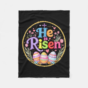 He Is Risen Jesus Christian Bible Verse Easter Wom Fleece Blanket