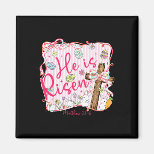 He Is Risen Jesus Christian Easter Coquette Bow Fa Magnet