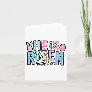 He Is Risen Jesus Christian Easter Kids Women Girl Card