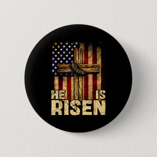 He is risen jesus christian god religious easterHe 6 Cm Round Badge