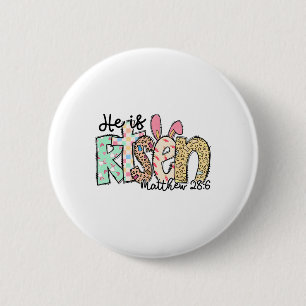 He Is Risen Jesus Christian Happy Easter Day Women 6 Cm Round Badge