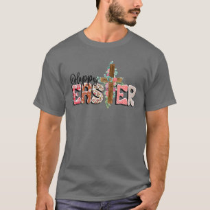 He Is Risen Jesus Christian Happy Easter Floral Fa T-Shirt