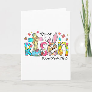 He Is Risen Jesus Christian Happy Easter Kids Wome Card