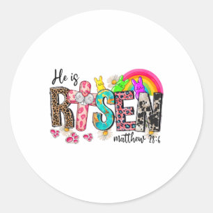He Is Risen Jesus Christian Happy Easter Kids Wome Classic Round Sticker