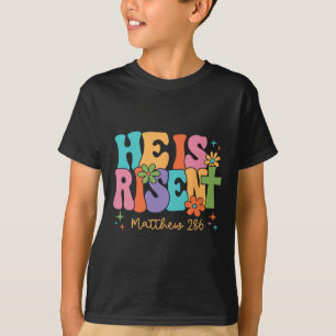 He Is Risen Jesus Christian Happy Easter Kids Wome T-Shirt