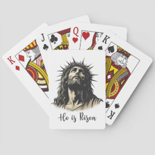 He is Risen Jesus Christian Happy Easter Playing Cards