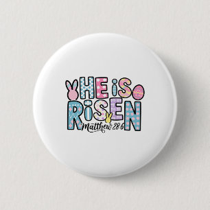 He Is Risen Jesus Christian Happy Easter Women Kid 6 Cm Round Badge