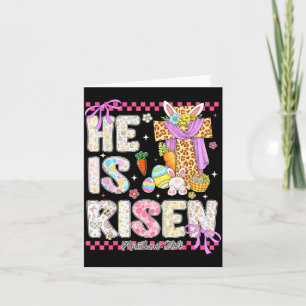 He is risen jesus christian happy easter women kid card