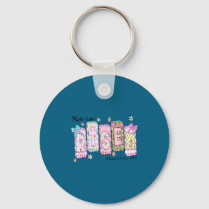 He is risen jesus christian happy easter women kid key ring
