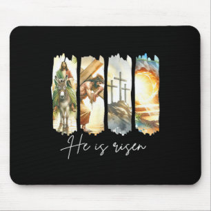 He Is Risen Jesus Christian Happy Easter Women Kid Mouse Pad