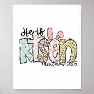 He Is Risen Jesus Christian Happy Easter Women Kid Poster