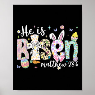 He Is Risen Jesus Christian Happy Easter Women Kid Poster
