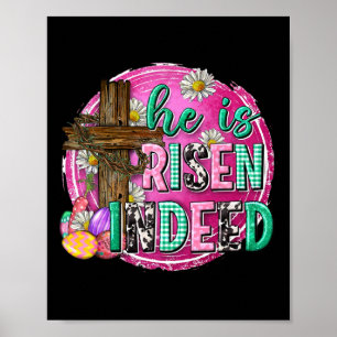 He Is Risen Jesus Christian Happy Easter Women Kid Poster