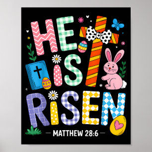 He Is Risen Jesus Christian Happy Easter Women Kid Poster