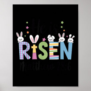 He Is Risen Jesus Christian Happy Easter Women Kid Poster