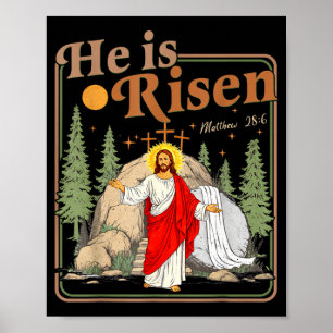 He is risen jesus christian happy easter women men poster