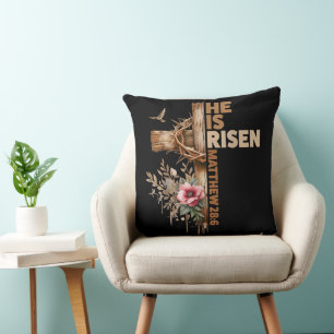 He is Risen Jesus Christian Religious Easter Cushion