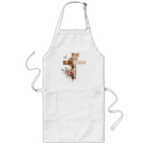 He is Risen Jesus Christian Religious Easter Long Apron