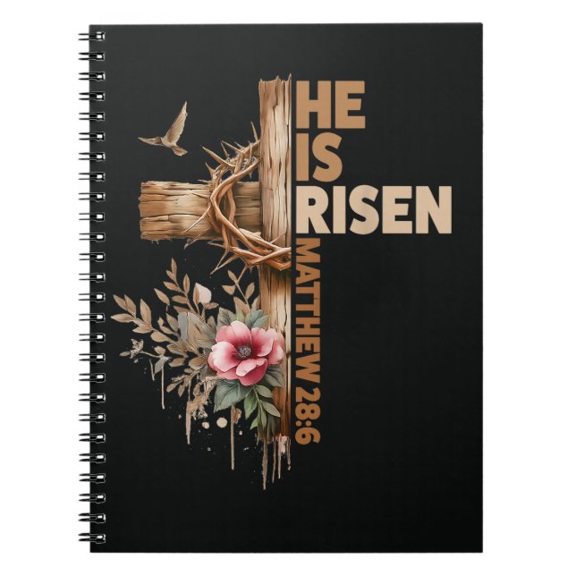 He is Risen Jesus Christian Religious Easter Notebook (Front)