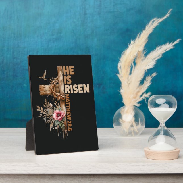 He is Risen Jesus Christian Religious Easter Plaque (Side)